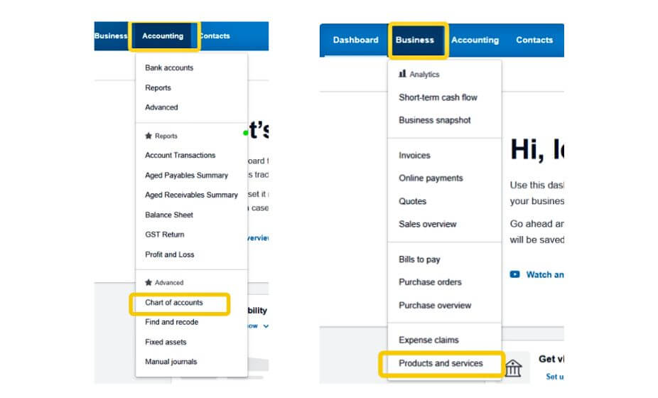 Xero GL and Product Codes: Xero GL and Product Codes: